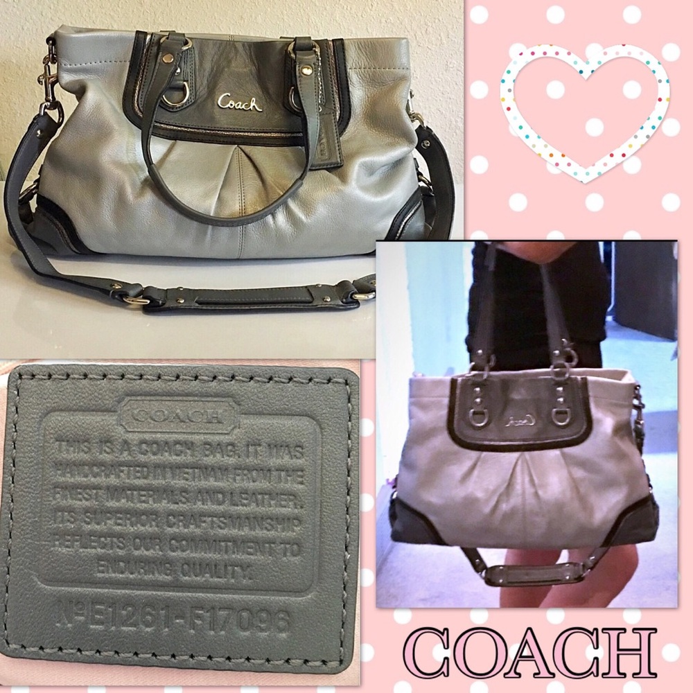 Coach Purse Multicolor Grey Ashley Spectator with optional removable strap